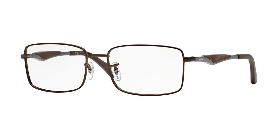 Ray-Ban Optical RX6284 Rectangle Eyeglasses  2758-DARK MATTE BROWN 55-17-140 - Color Map brown