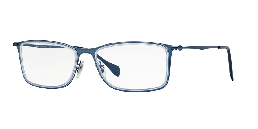 Ray-Ban Optical RX6299 Rectangle Eyeglasses  2755-DEMIGLOSS BLUE 55-17-145 - Color Map blue