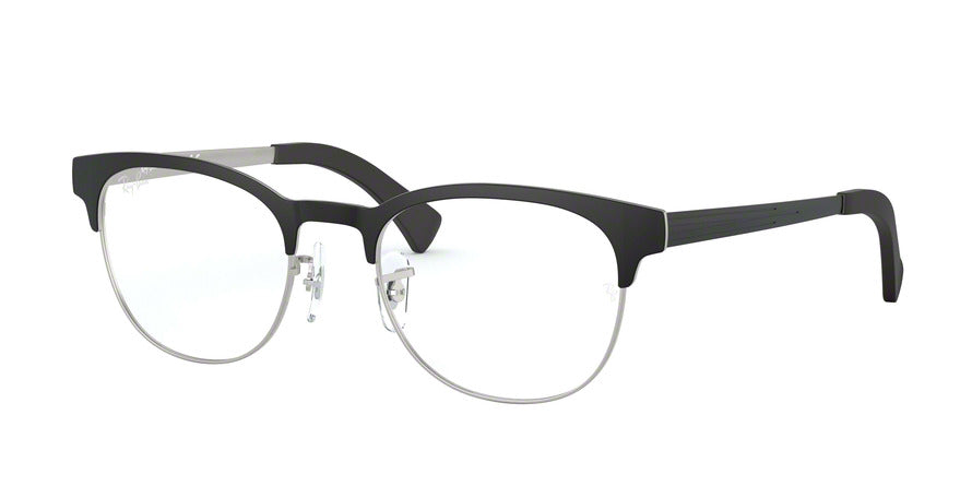 Ray-Ban Optical RX6317 Square Eyeglasses  2832-TOP BLACK ON MATTE SILVER 51-20-145 - Color Map black