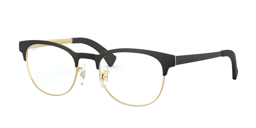 Ray-Ban Optical RX6317 Square Eyeglasses  2833-TOP BLACK ON MATTE GOLD 51-20-145 - Color Map black