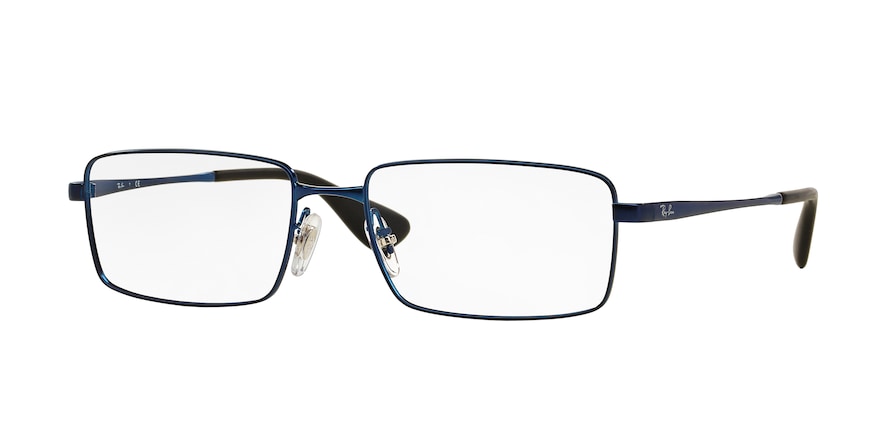 Ray-Ban Optical RX6337M Rectangle Eyeglasses  2510-MATTE BLUE 53-16-140 - Color Map blue