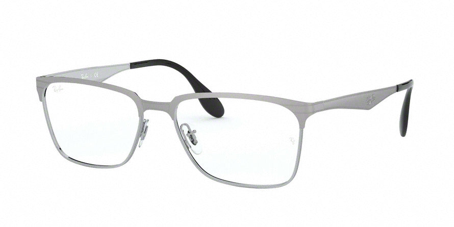 Ray-Ban Optical RX6344 Square Eyeglasses  2553-BRUSHED GUNMETAL 56-17-145 - Color Map gunmetal