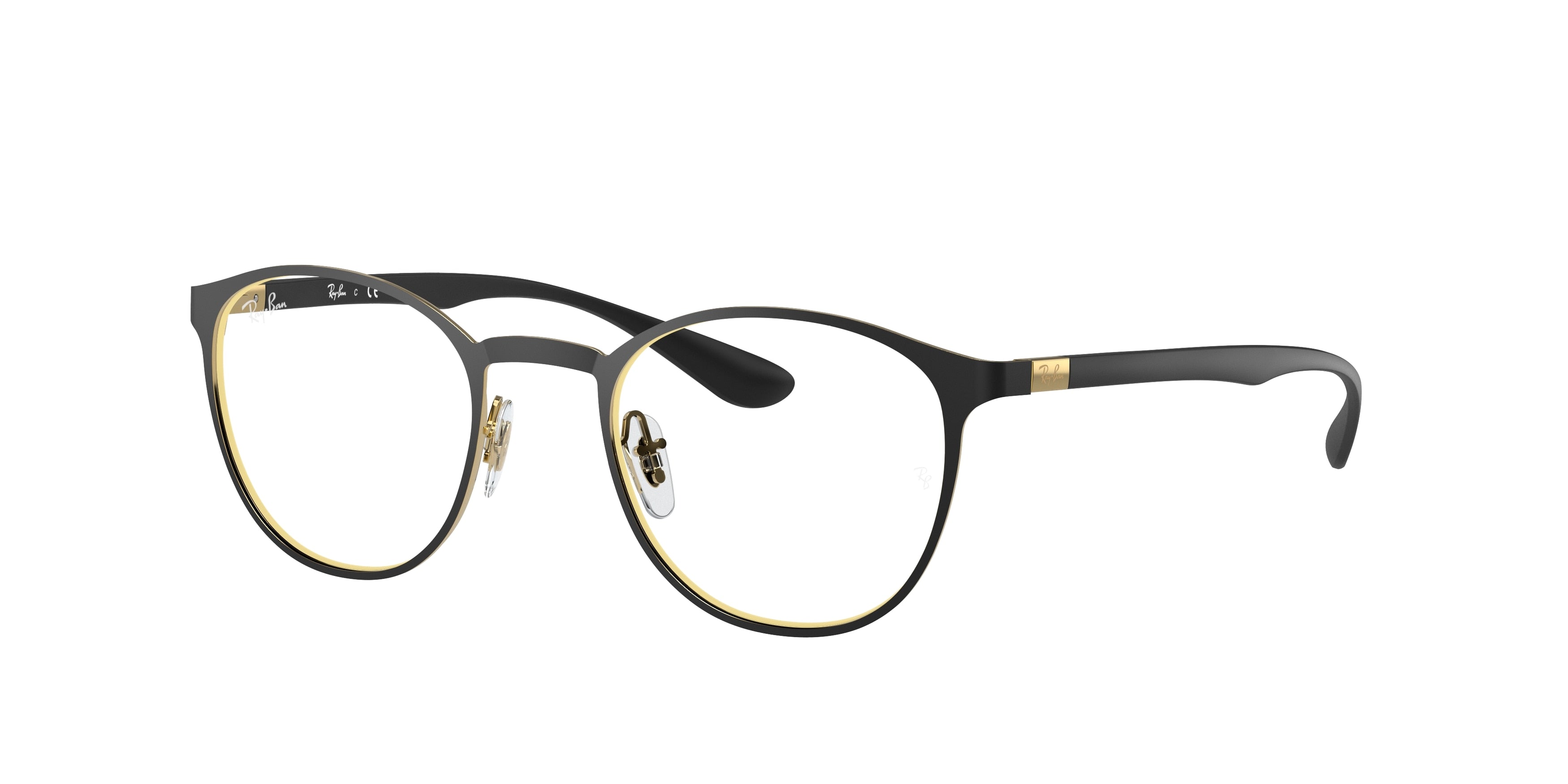 Ray-Ban Optical RX6355 Phantos Eyeglasses  2994-Black On Gold 52-145-20 - Color Map Black