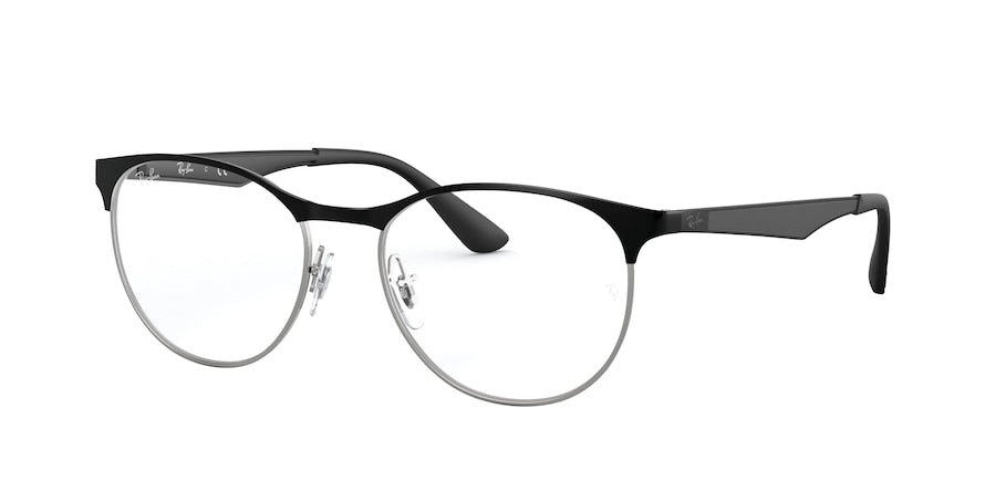 Ray-Ban Optical RX6365 Phantos Eyeglasses  2861-SILVER TOP ON BLACK 53-17-145 - Color Map black
