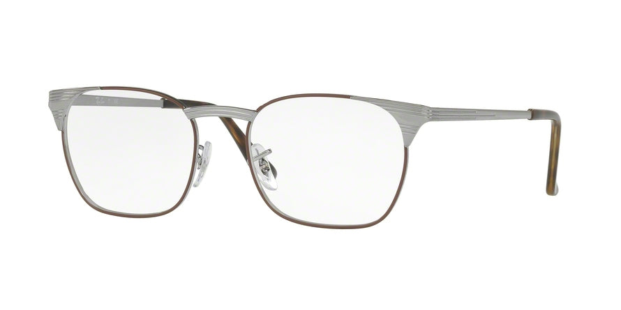 Ray-Ban Optical RX6386 Square Eyeglasses  2902-GUNMETAL TOP BROWN 53-18-140 - Color Map brown