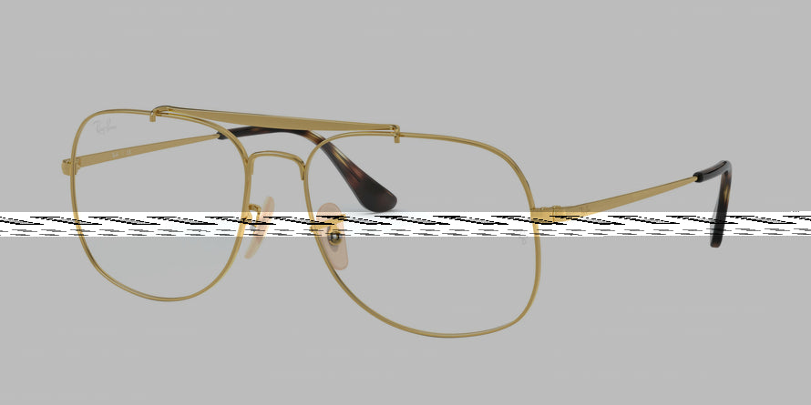 Ray-Ban Optical THE GENERAL RX6389 Square Eyeglasses  2500-GOLD 57-16-145 - Color Map gold