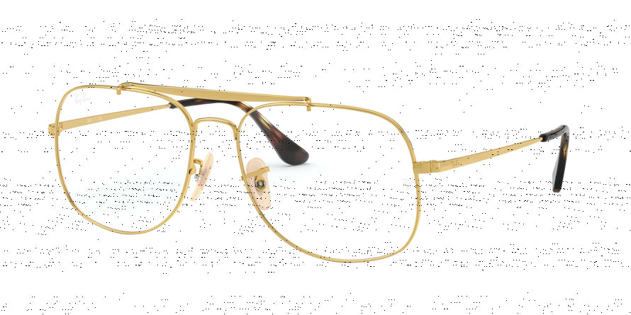 Ray-Ban Optical THE GENERAL RX6389 Square Eyeglasses  2500-GOLD 57-16-145 - Color Map gold