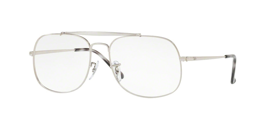 Ray-Ban Optical THE GENERAL RX6389 Square Eyeglasses  2501-SILVER 57-16-145 - Color Map silver