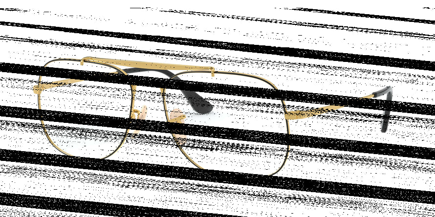 Ray-Ban Optical THE GENERAL RX6389 Square Eyeglasses  2946-GOLD TOP ON BLACK 55-16-140 - Color Map black