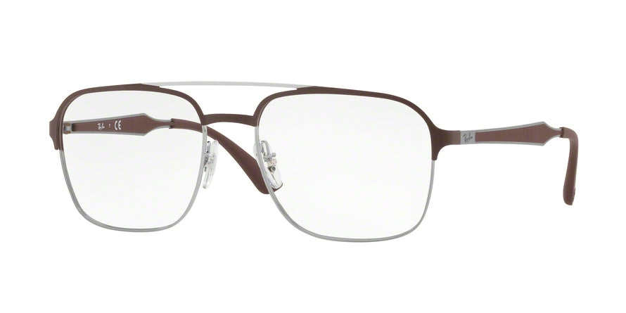 Ray-Ban Optical RX6404 Square Eyeglasses  2912-GUNMETAL/MATTE BROWN 54-18-145 - Color Map brown