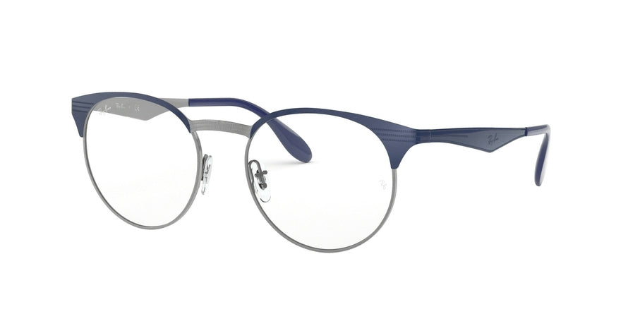 Ray-Ban Optical RX6406 Phantos Eyeglasses  2906-GUNMETAL/SHINY BLUE 49-18-140 - Color Map blue