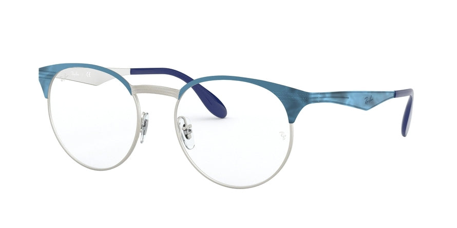 Ray-Ban Optical RX6406 Phantos Eyeglasses  3025-SILVER ON TOP BLUE MOVE 51-18-145 - Color Map blue