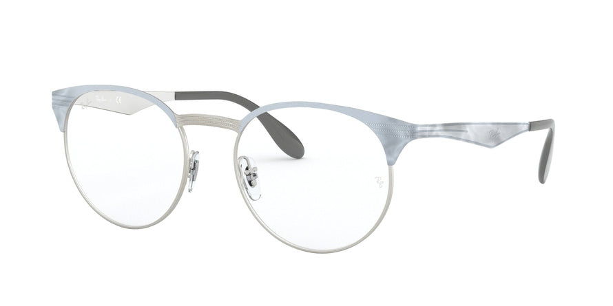 Ray-Ban Optical RX6406 Phantos Eyeglasses  3026-SILVER ON TOP WHITE MOVE 51-18-145 - Color Map white