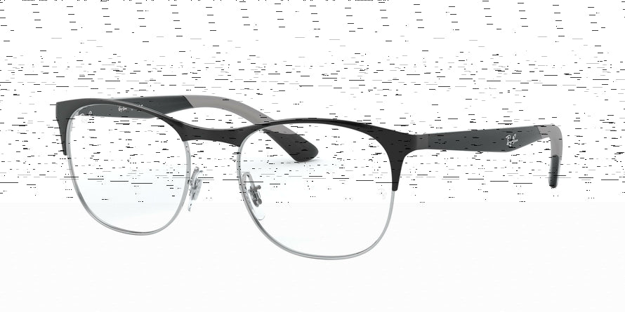 Ray-Ban Optical RX6412 Square Eyeglasses  2861-SILVER TOP BLACK 52-18-145 - Color Map black