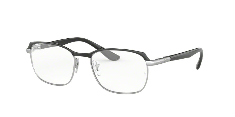 Ray-Ban Optical RX6420 Rectangle Eyeglasses  2861-SILVER ON TOP BLACK 52-17-145 - Color Map black