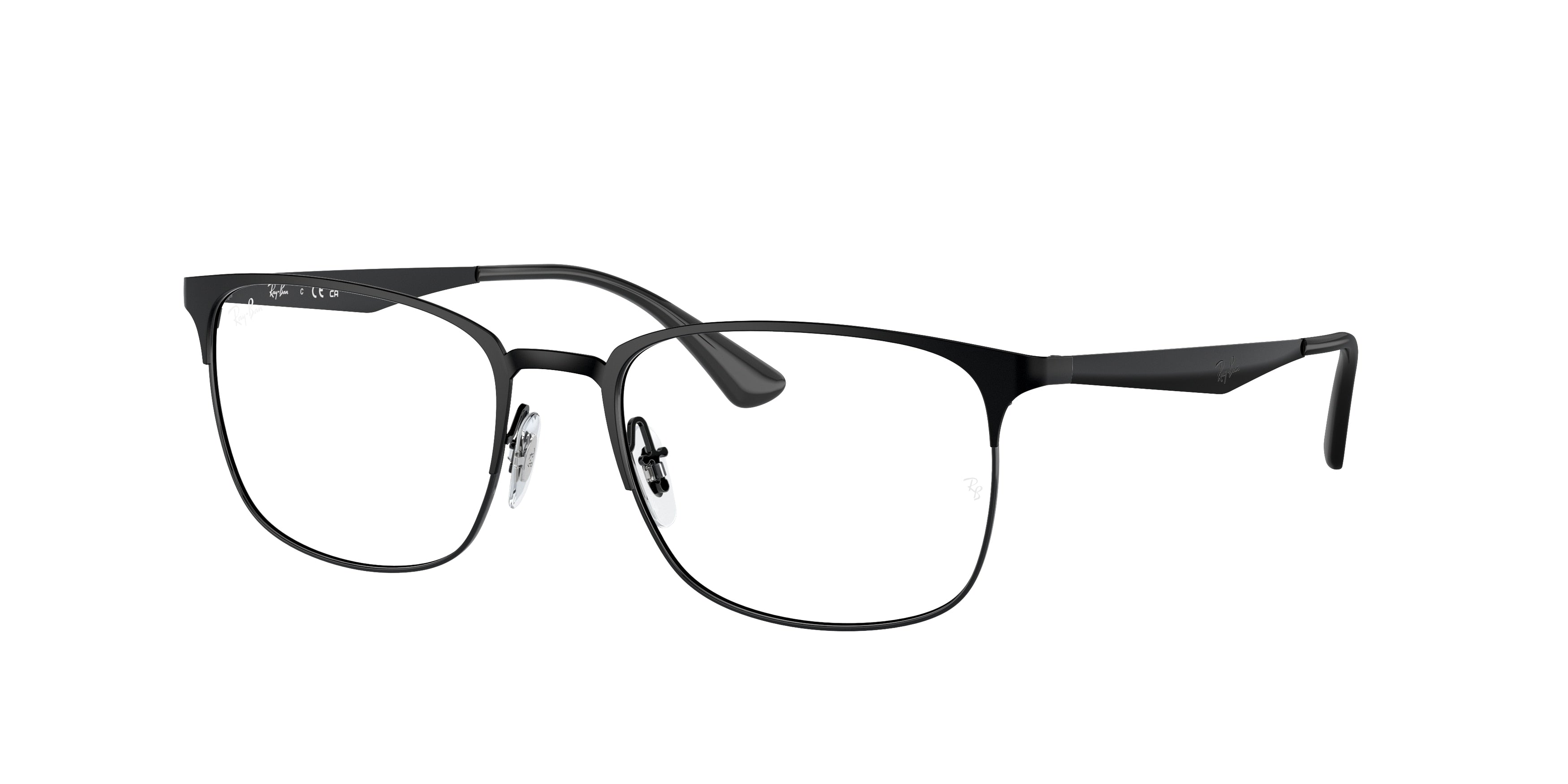 Ray-Ban Optical RX6421 Square Eyeglasses  2904-Black On Black 56-150-18 - Color Map Black