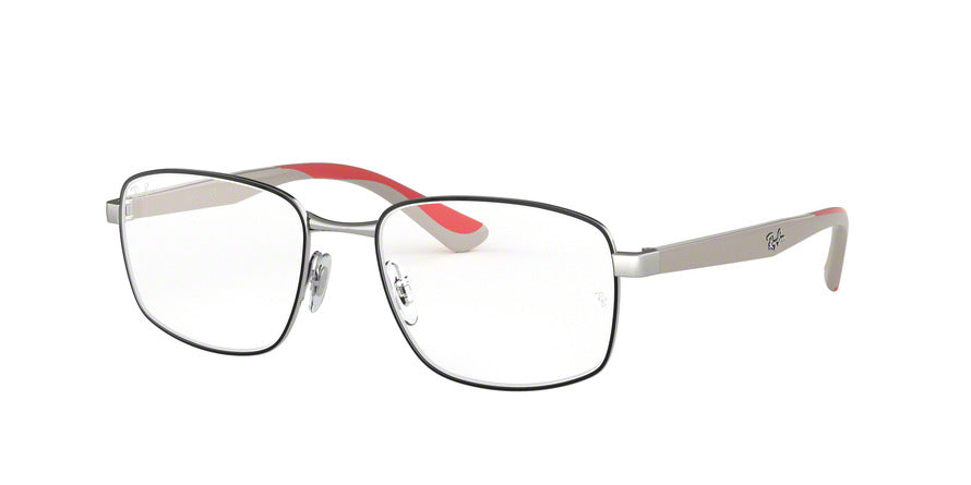 Ray-Ban Optical RX6423 Square Eyeglasses  3013-SILVER ON TOP BLACK 55-18-145 - Color Map black