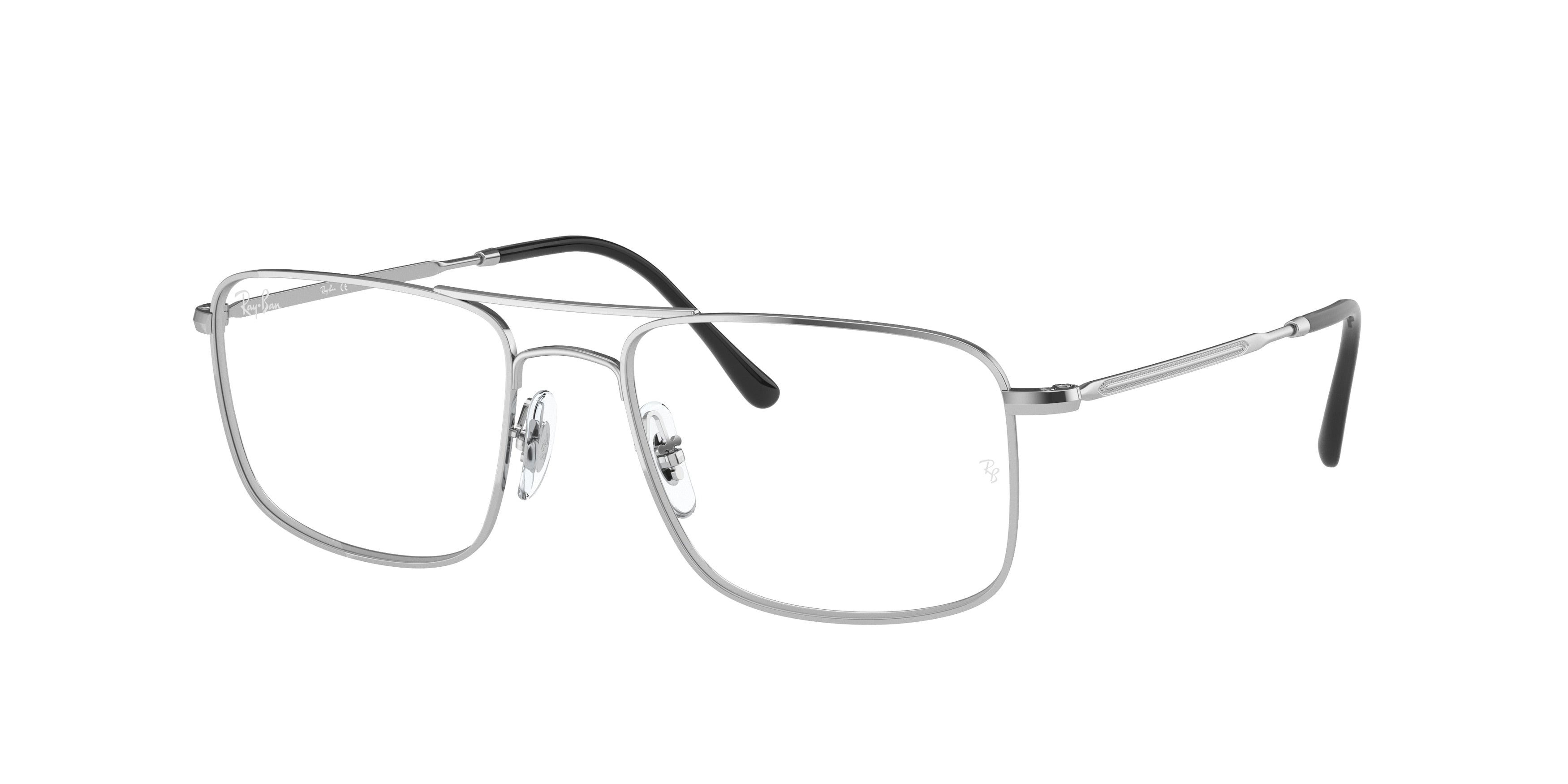 Ray-Ban Optical RX6434 Square Eyeglasses  2501-Silver 55-145-18 - Color Map Silver