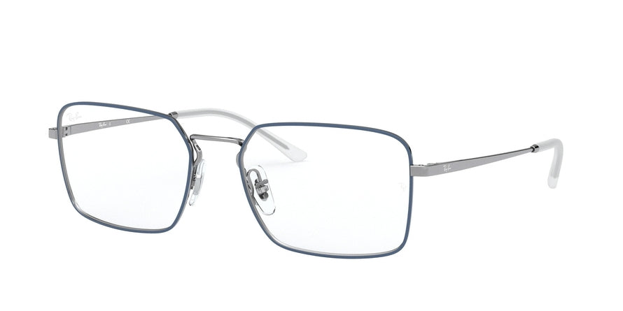 Ray-Ban Optical RX6440 Square Eyeglasses  2981-TOP BLUE ON GUNMETAL 55-18-140 - Color Map blue