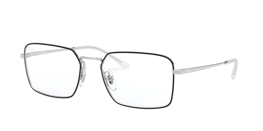 Ray-Ban Optical RX6440 Square Eyeglasses  2983-TOP BLACK ON SILVER 55-18-140 - Color Map black