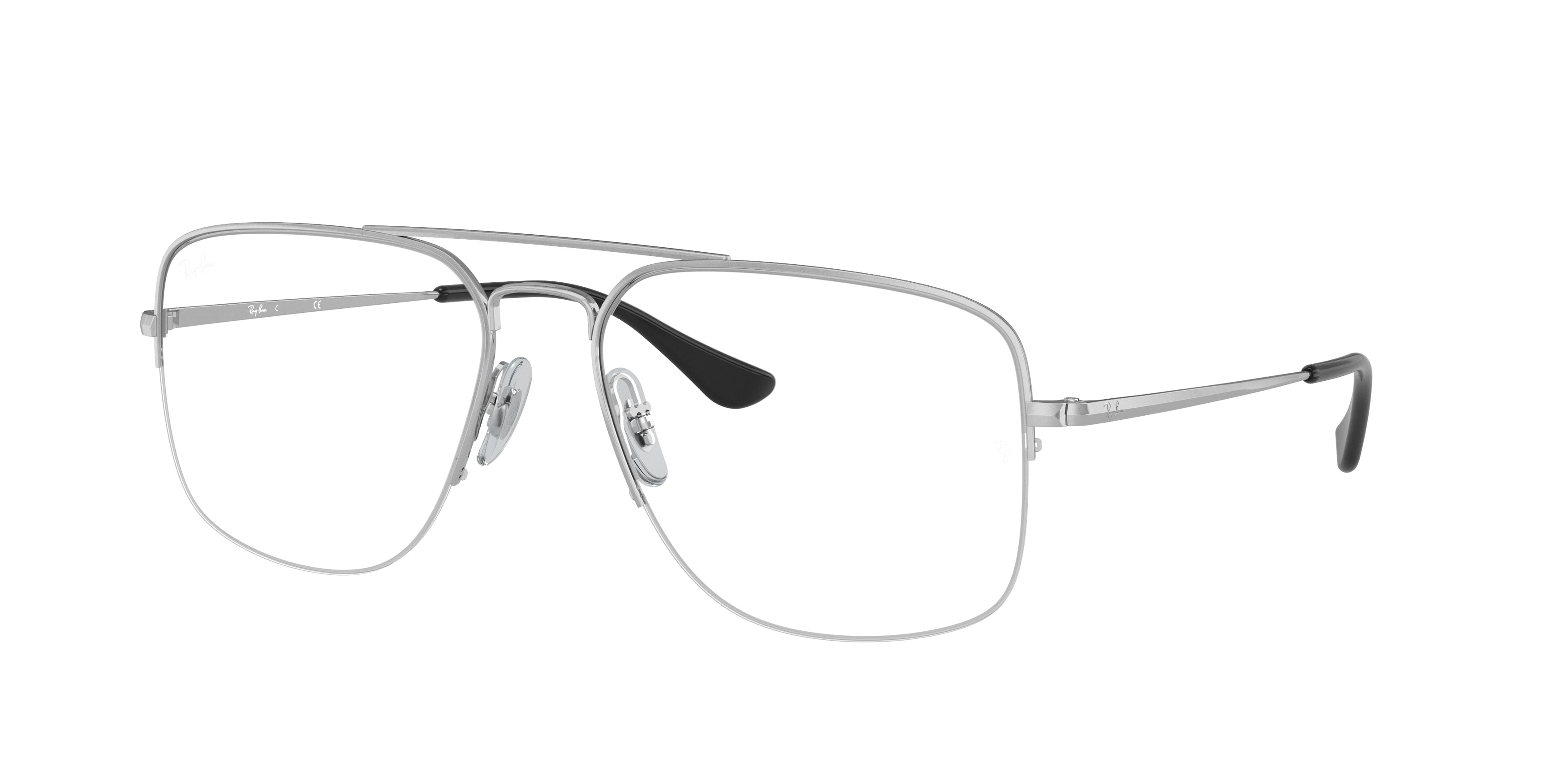 Ray-Ban Optical THE GENERAL GAZE RX6441 Square Eyeglasses  2501-Silver 56-145-17 - Color Map Silver