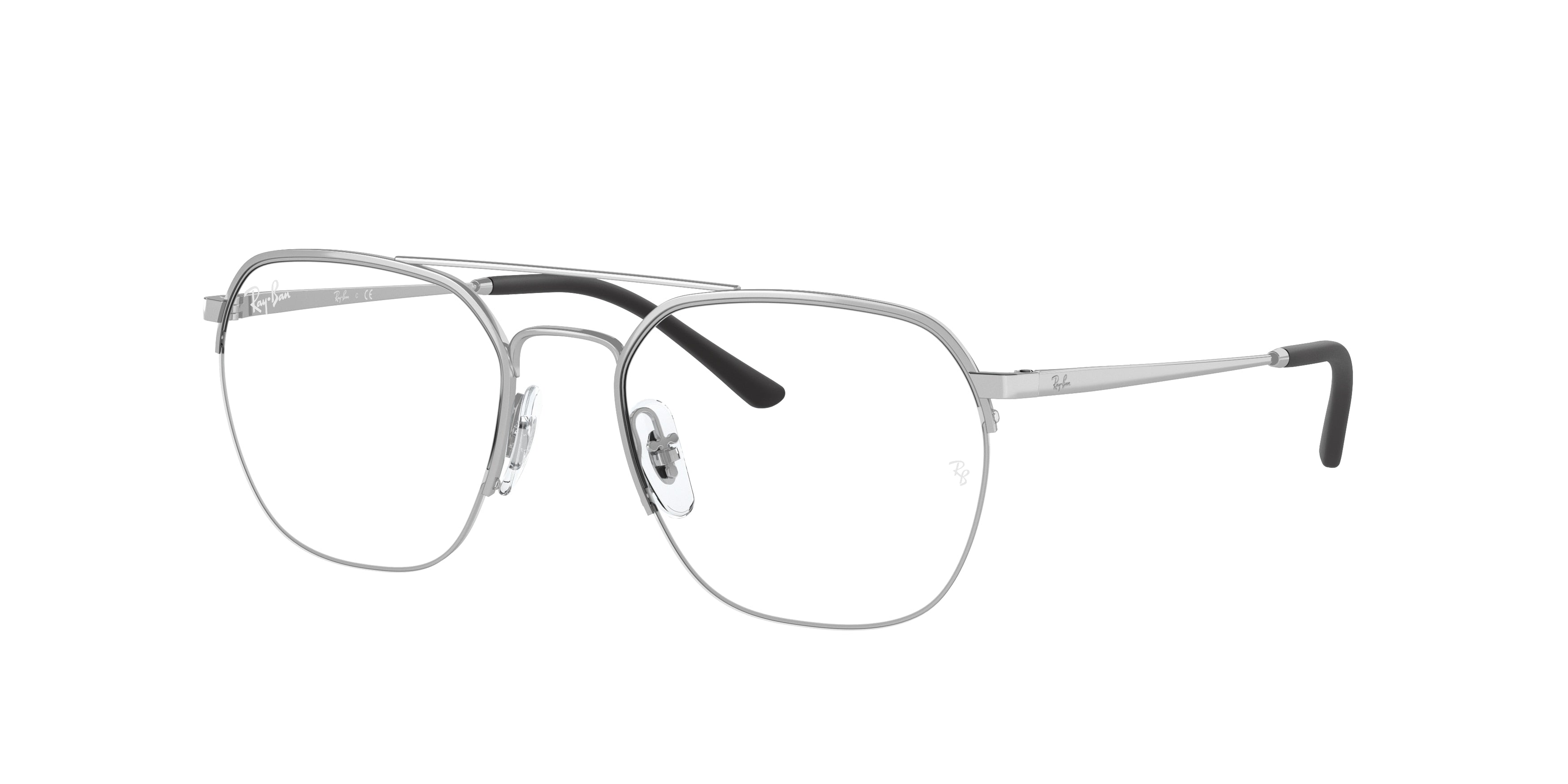 Ray-Ban Optical RX6444 Square Eyeglasses  2501-Silver 53-140-18 - Color Map Silver