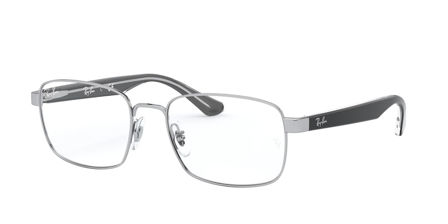 Ray-Ban Optical RX6445 Rectangle Eyeglasses  2501-SILVER 53-18-145 - Color Map silver