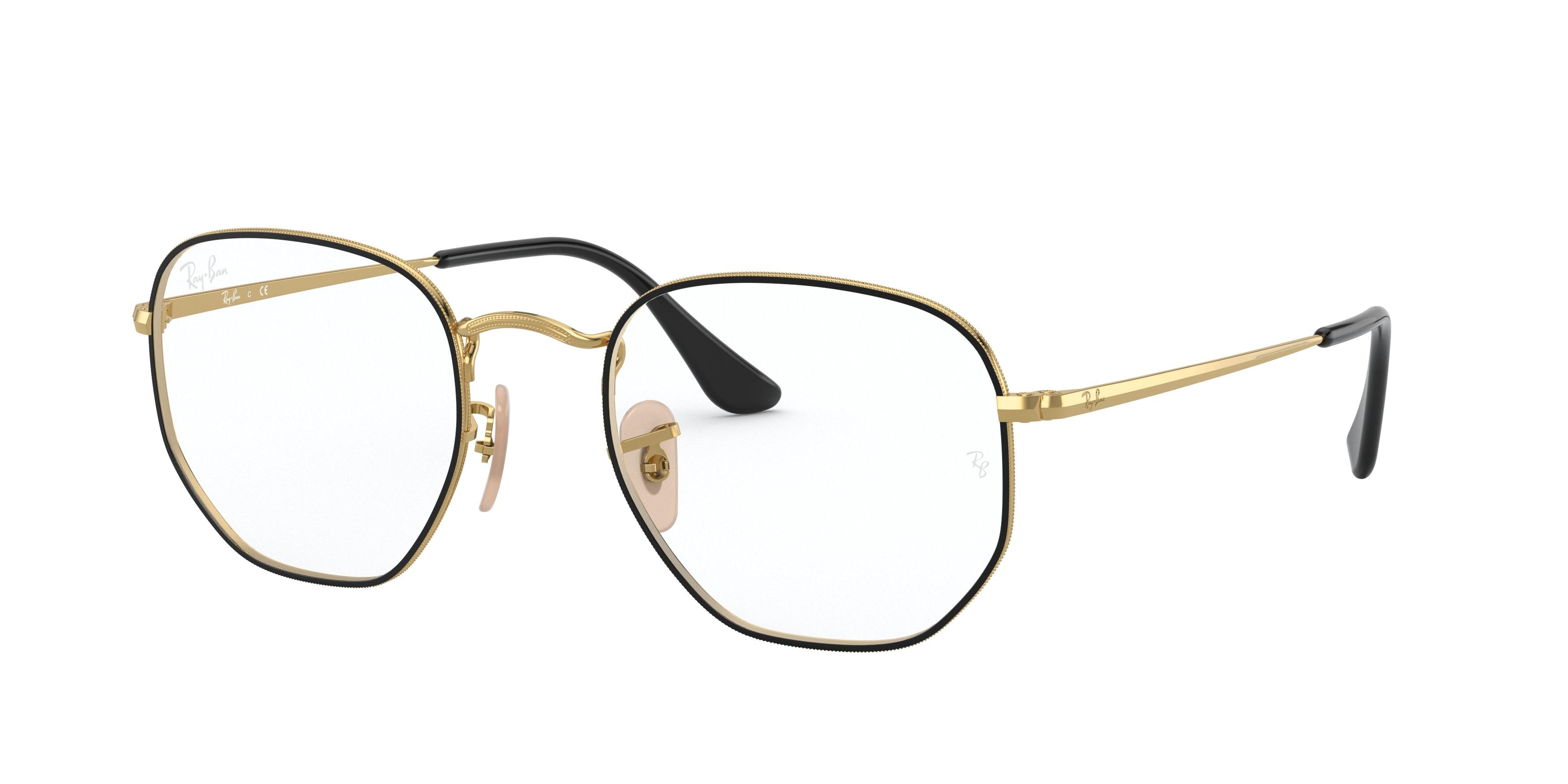 Ray-Ban Optical HEXAGONAL RX6448F Irregular Eyeglasses  2991-Gold 56-145-21 - Color Map Gold