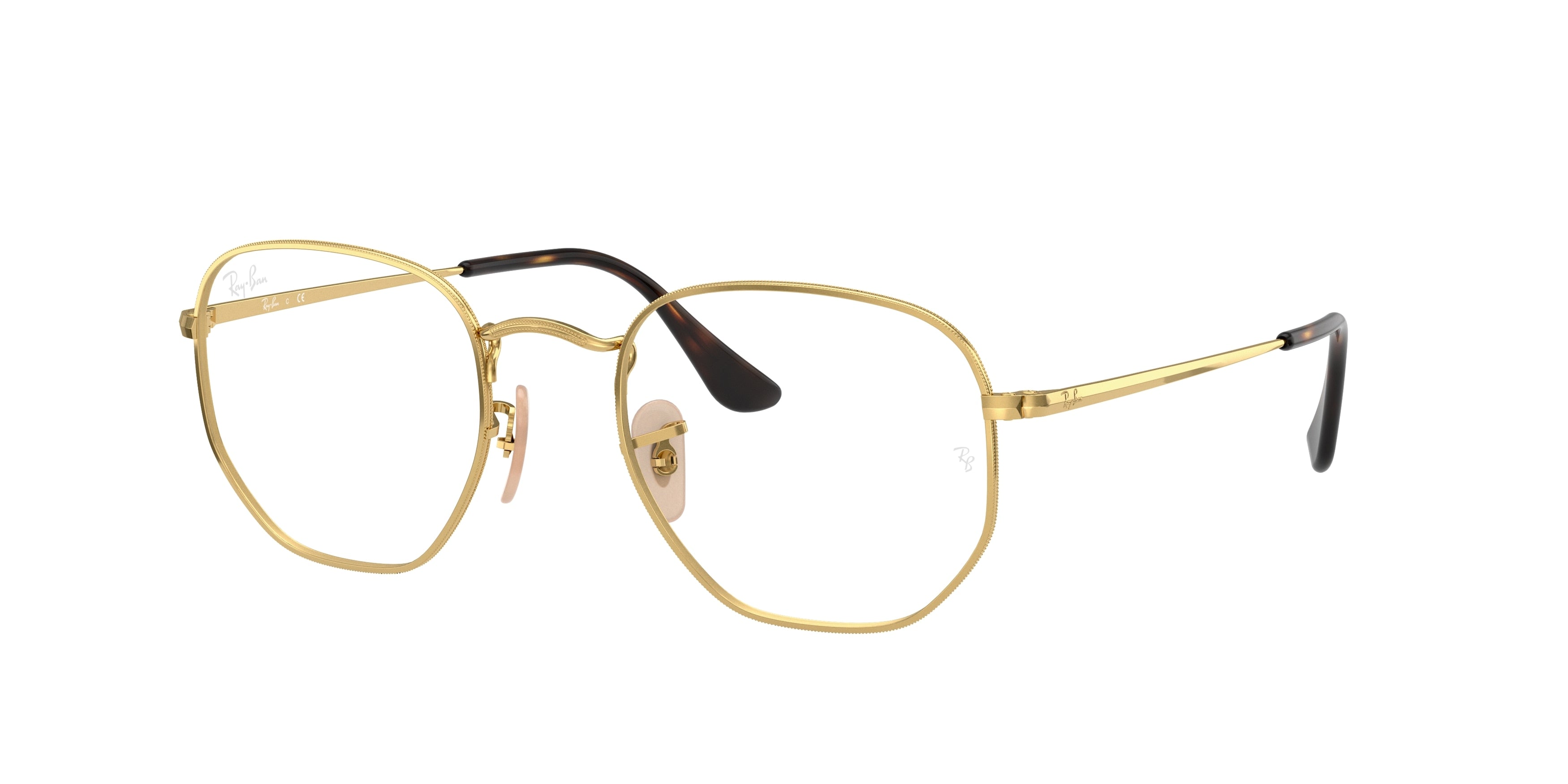 Ray-Ban Optical HEXAGONAL RX6448 Irregular Eyeglasses  2500-Gold 54-145-21 - Color Map Gold