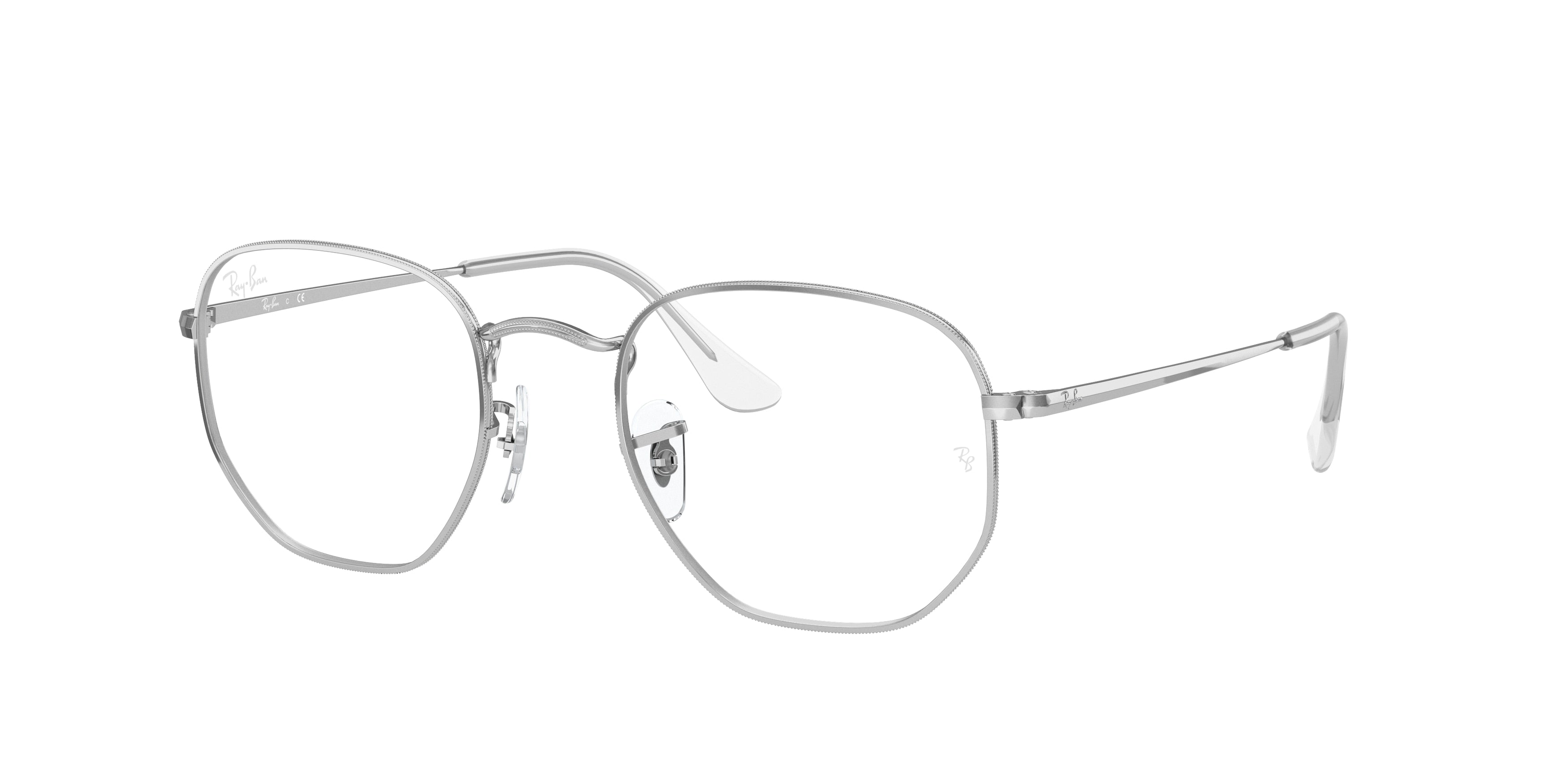 Ray-Ban Optical HEXAGONAL RX6448 Irregular Eyeglasses  2501-Silver 54-145-21 - Color Map Silver