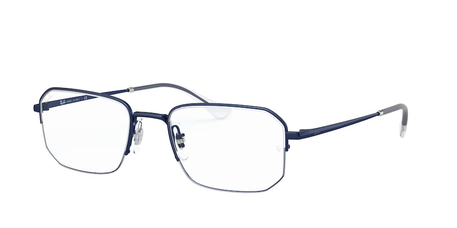 Ray-Ban Optical RX6449 Irregular Eyeglasses  3079-SAND TRANSPARENT DARK BLUE 53-19-145 - Color Map blue