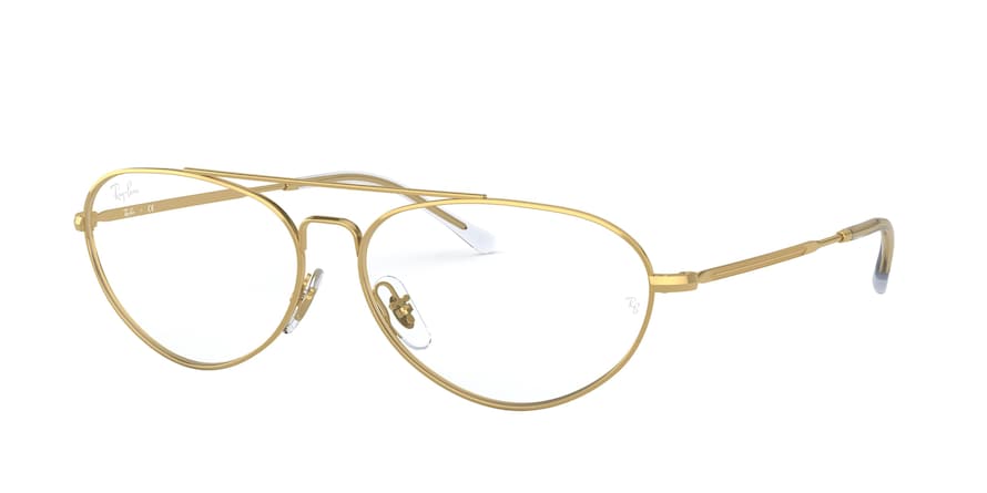 Ray-Ban Optical RX6454 Oval Eyeglasses  2500-SHINY GOLD 58-14-140 - Color Map gold