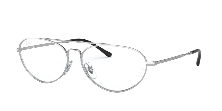 Ray-Ban Optical RX6454 Oval Eyeglasses  2501-SHINY SILVER 58-14-140 - Color Map silver