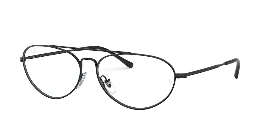 Ray-Ban Optical RX6454 Oval Eyeglasses  2509-SHINY BLACK 58-14-140 - Color Map black