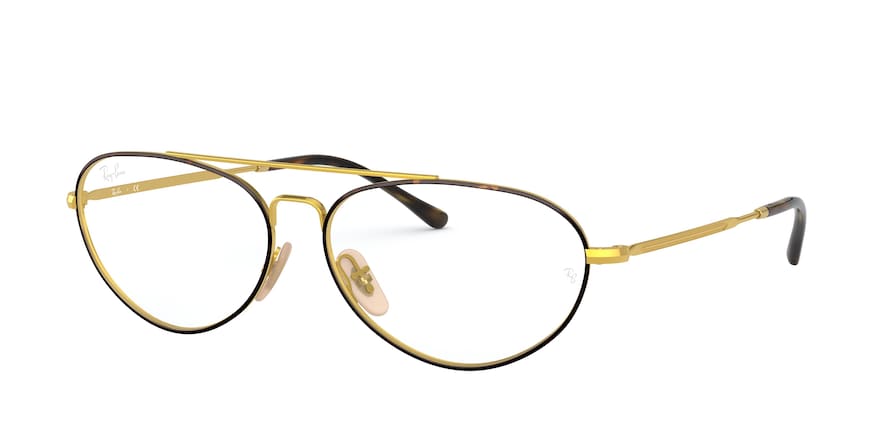 Ray-Ban Optical RX6454 Oval Eyeglasses  2945-TOP HAVANA ON GOLD 58-14-140 - Color Map havana
