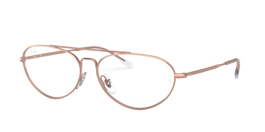 Ray-Ban Optical RX6454 Oval Eyeglasses  3094-SHINY ROSE GOLD 58-14-140 - Color Map gold