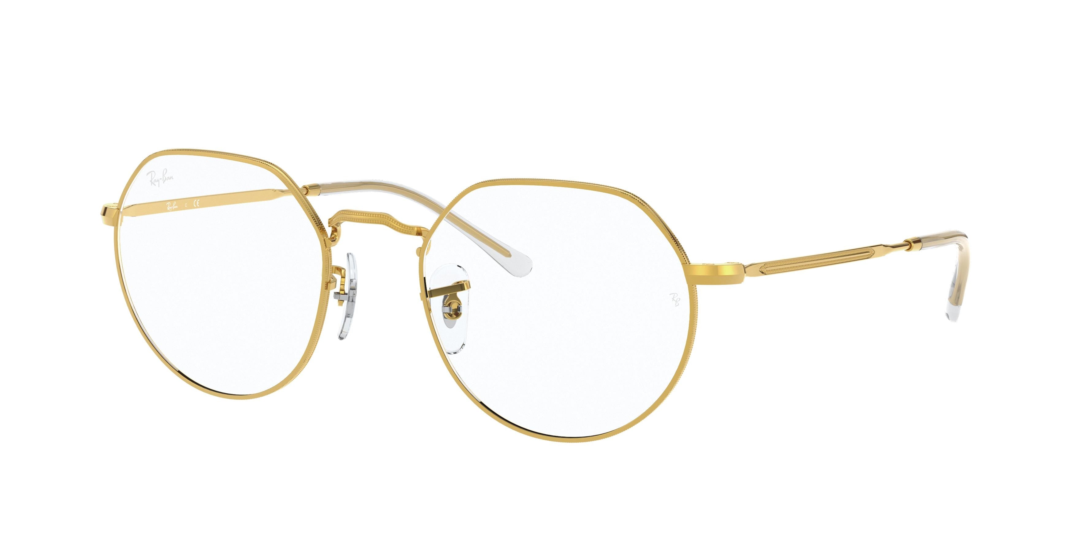 Ray-Ban Optical JACK RX6465F Irregular Eyeglasses  3086-Gold 53-145-20 - Color Map Gold