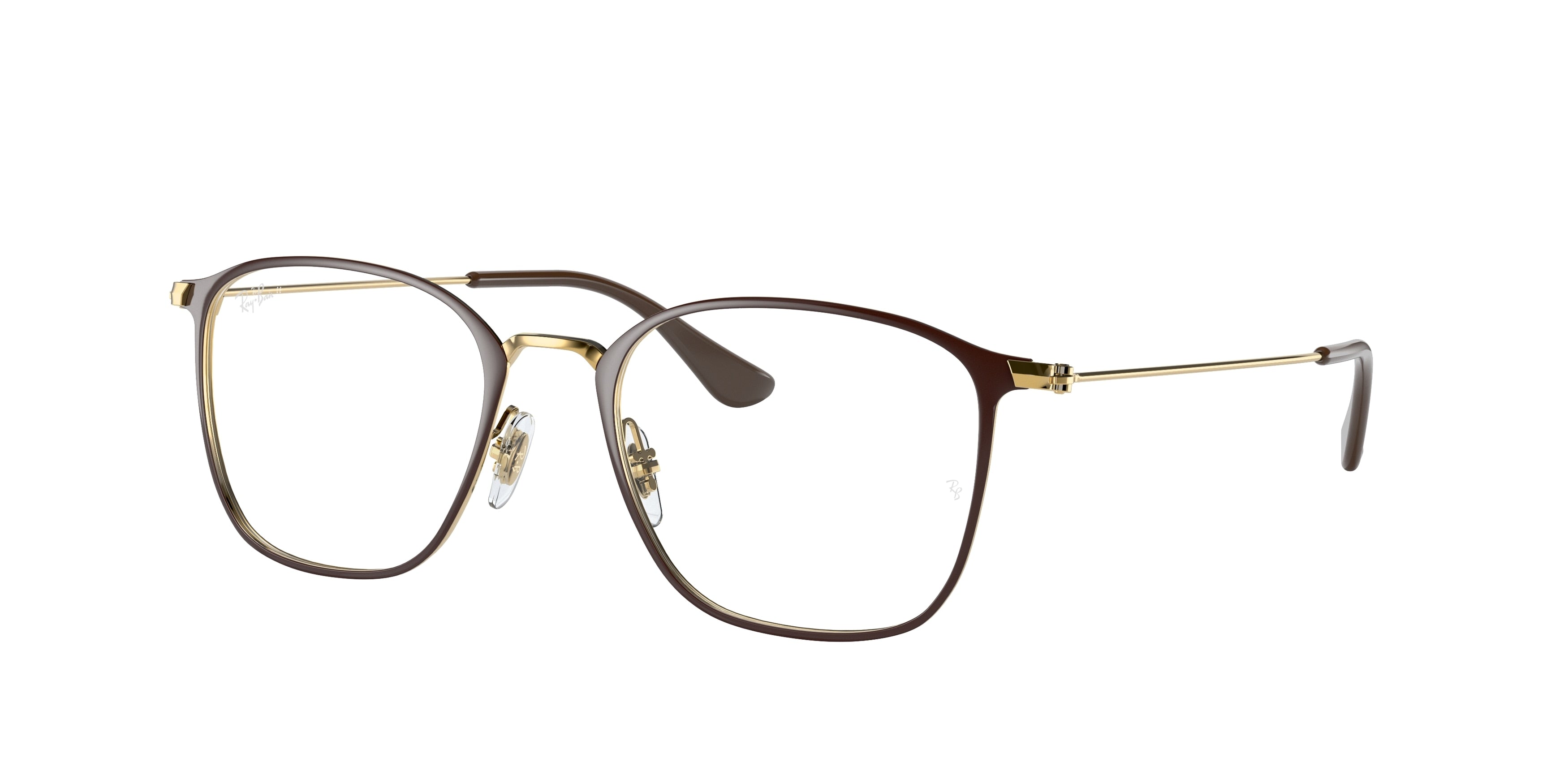 Ray-Ban Optical RX6466 Square Eyeglasses  2905-Brown On Gold 51-145-19 - Color Map Brown