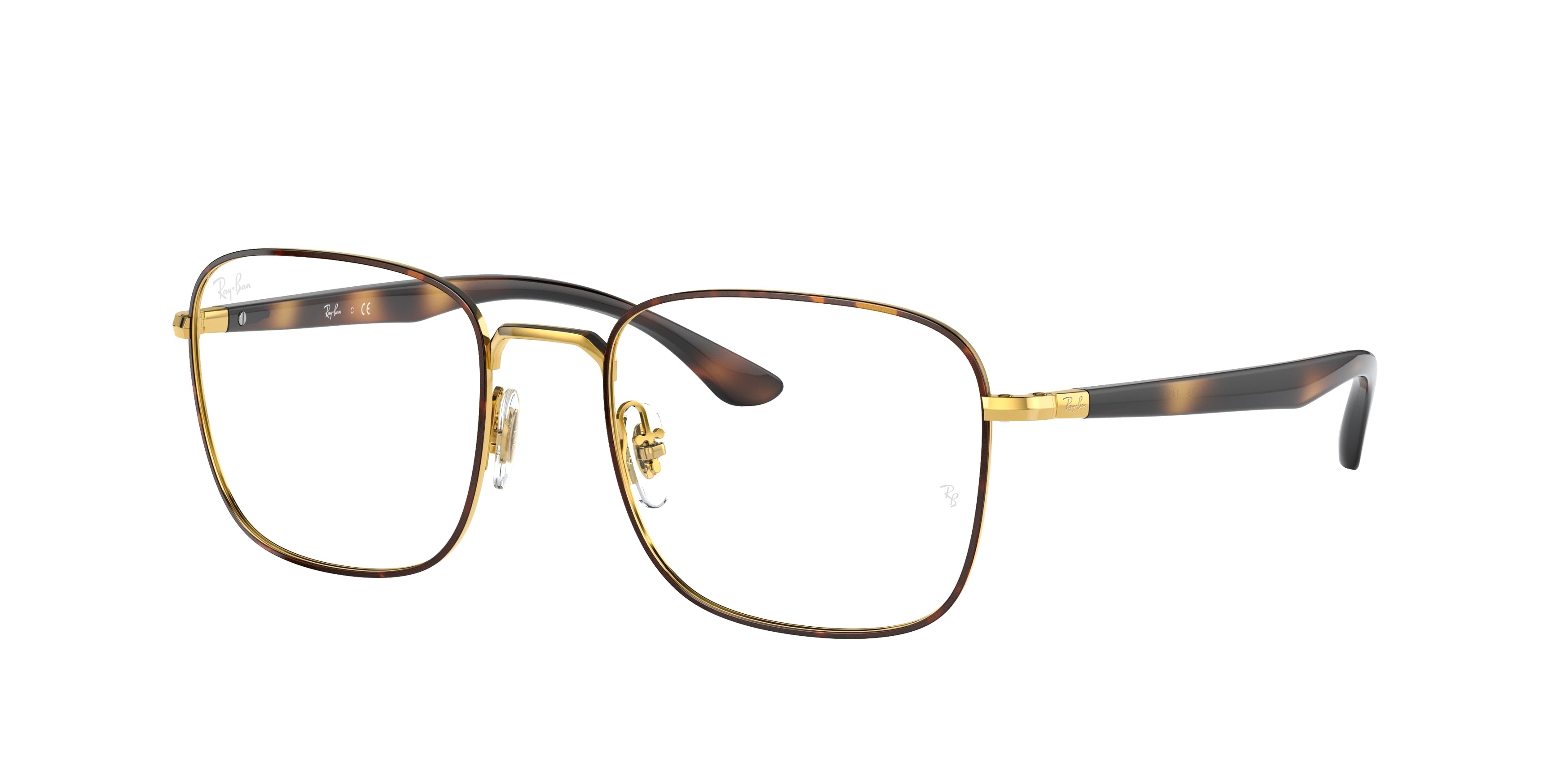 Ray-Ban Optical RX6469 Square Eyeglasses  2945-Havana On Gold 50-145-19 - Color Map Tortoise