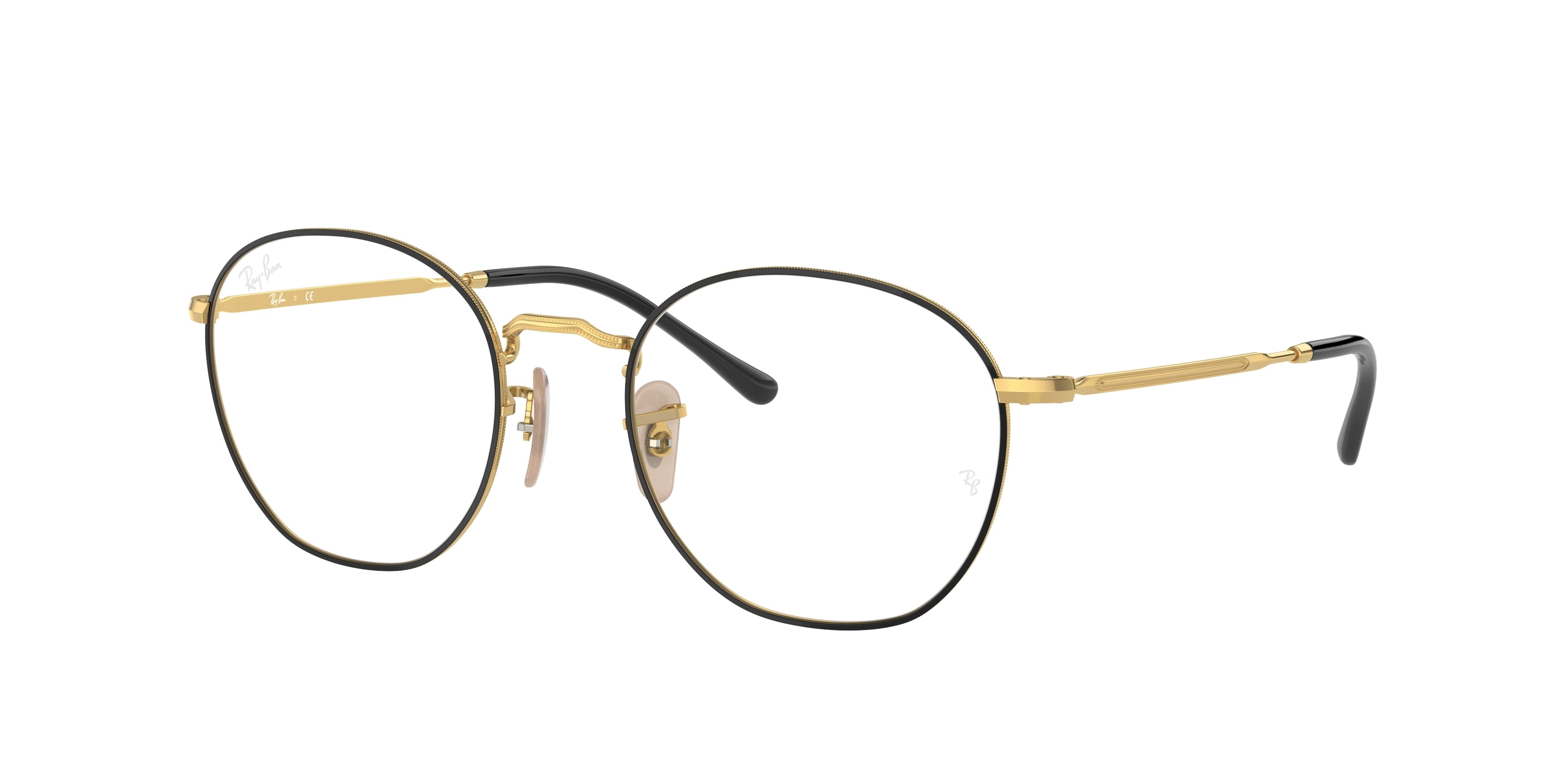 Ray-Ban Optical ROB RX6472 Irregular Eyeglasses  2991-Black On Gold 50-140-20 - Color Map Black
