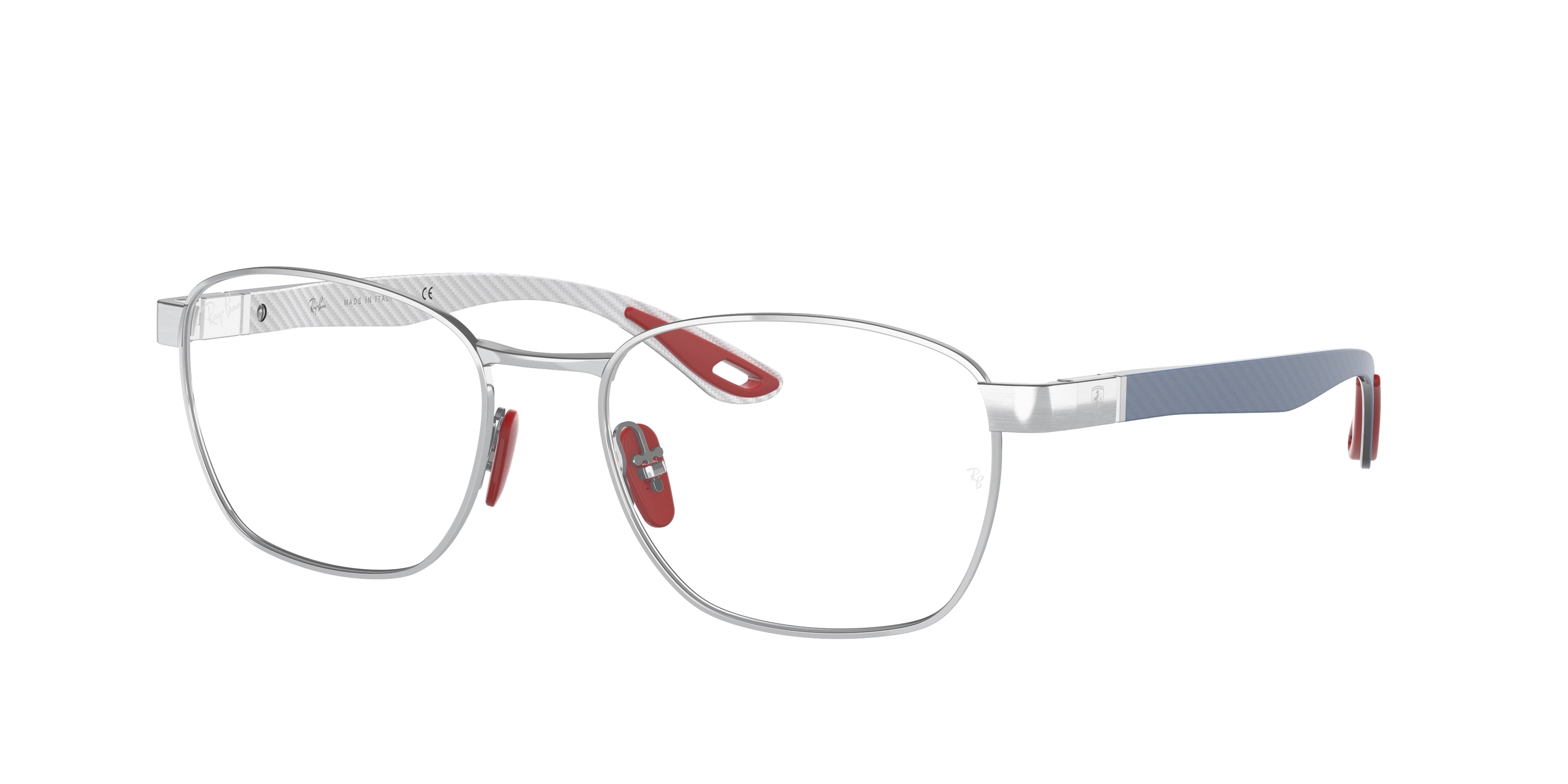 Ray-Ban Optical SCUDERIA FERRARI COLLECTION RX6480M Pillow Eyeglasses  F069-Silver 51-145-18 - Color Map Silver