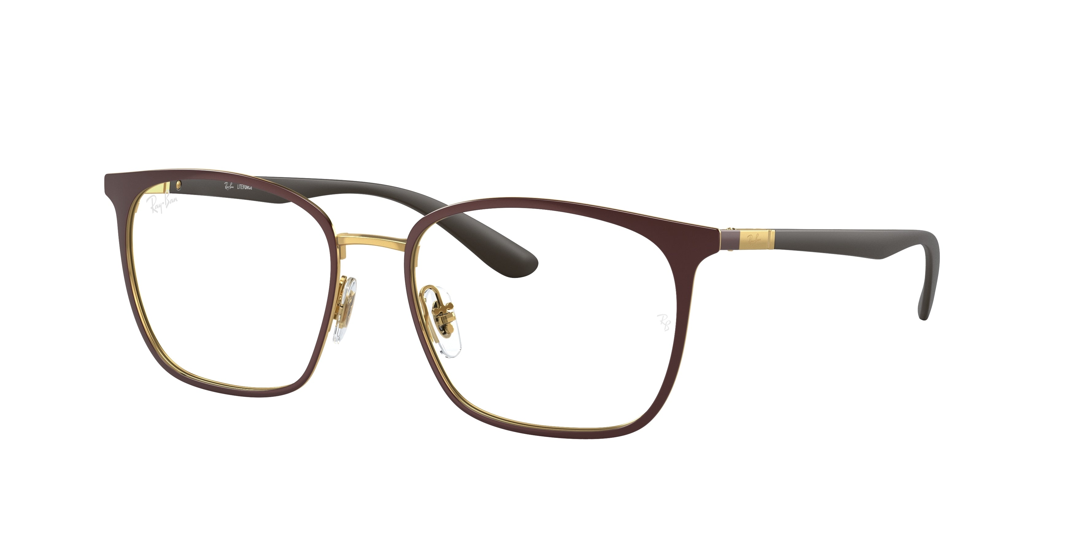 Ray-Ban Optical RX6486 Square Eyeglasses  3126-Brown On Gold 54-145-17 - Color Map Brown