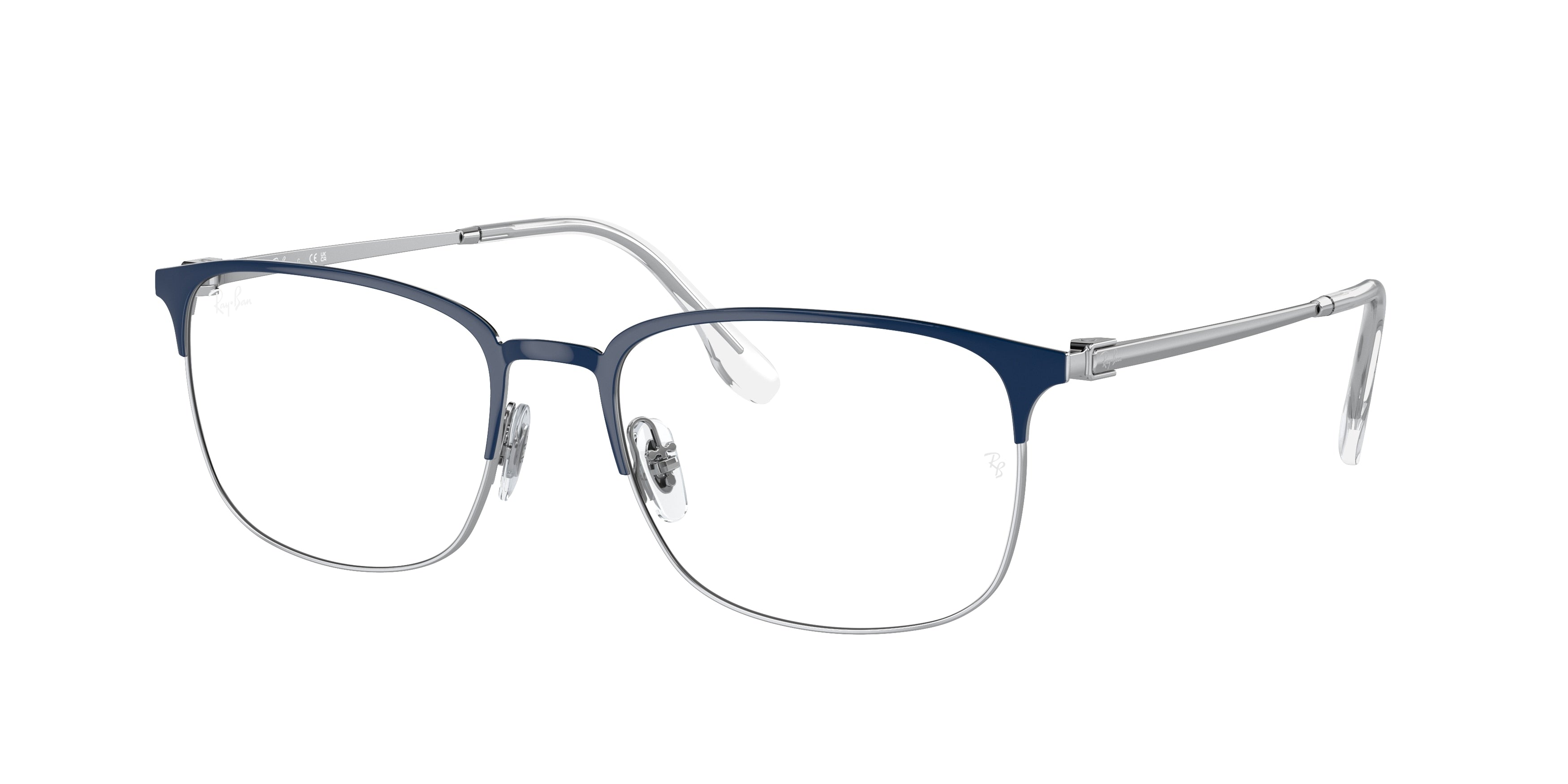 Ray-Ban Optical RX6494 Pillow Eyeglasses  3155-Blue On Silver 56-145-18 - Color Map Blue