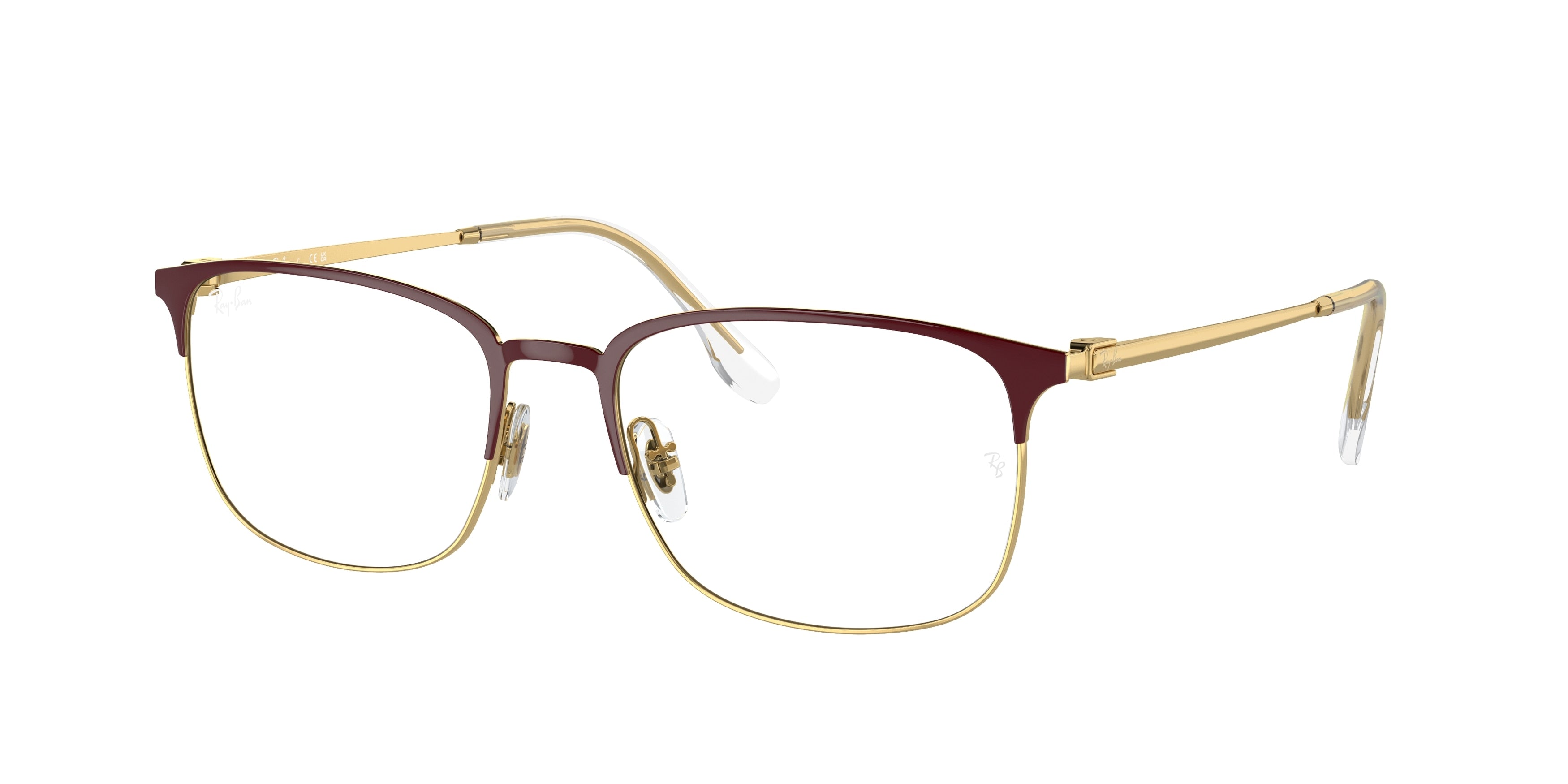 Ray-Ban Optical RX6494 Pillow Eyeglasses  3156-Bordeaux On Gold 56-145-18 - Color Map Red