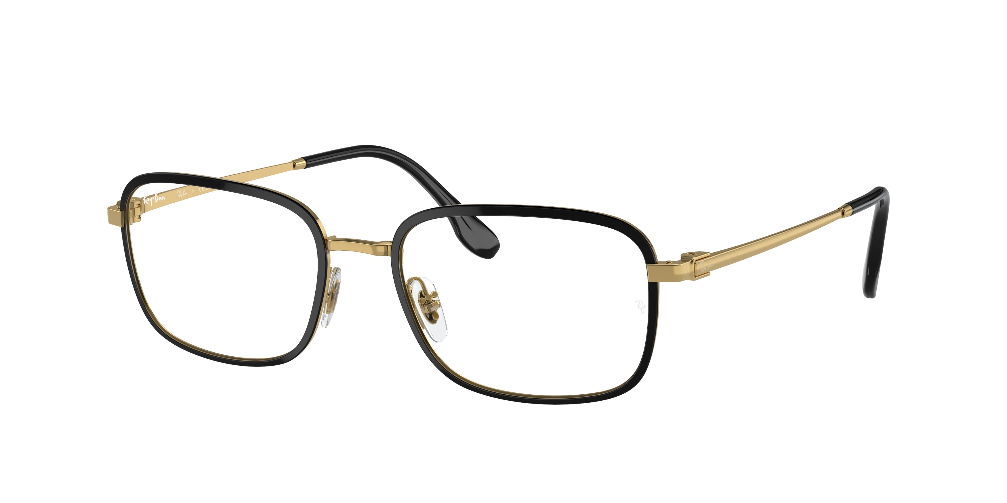 Ray-Ban Optical RX6495 Pillow Eyeglasses  2991-Black On Gold 54-145-19 - Color Map Black