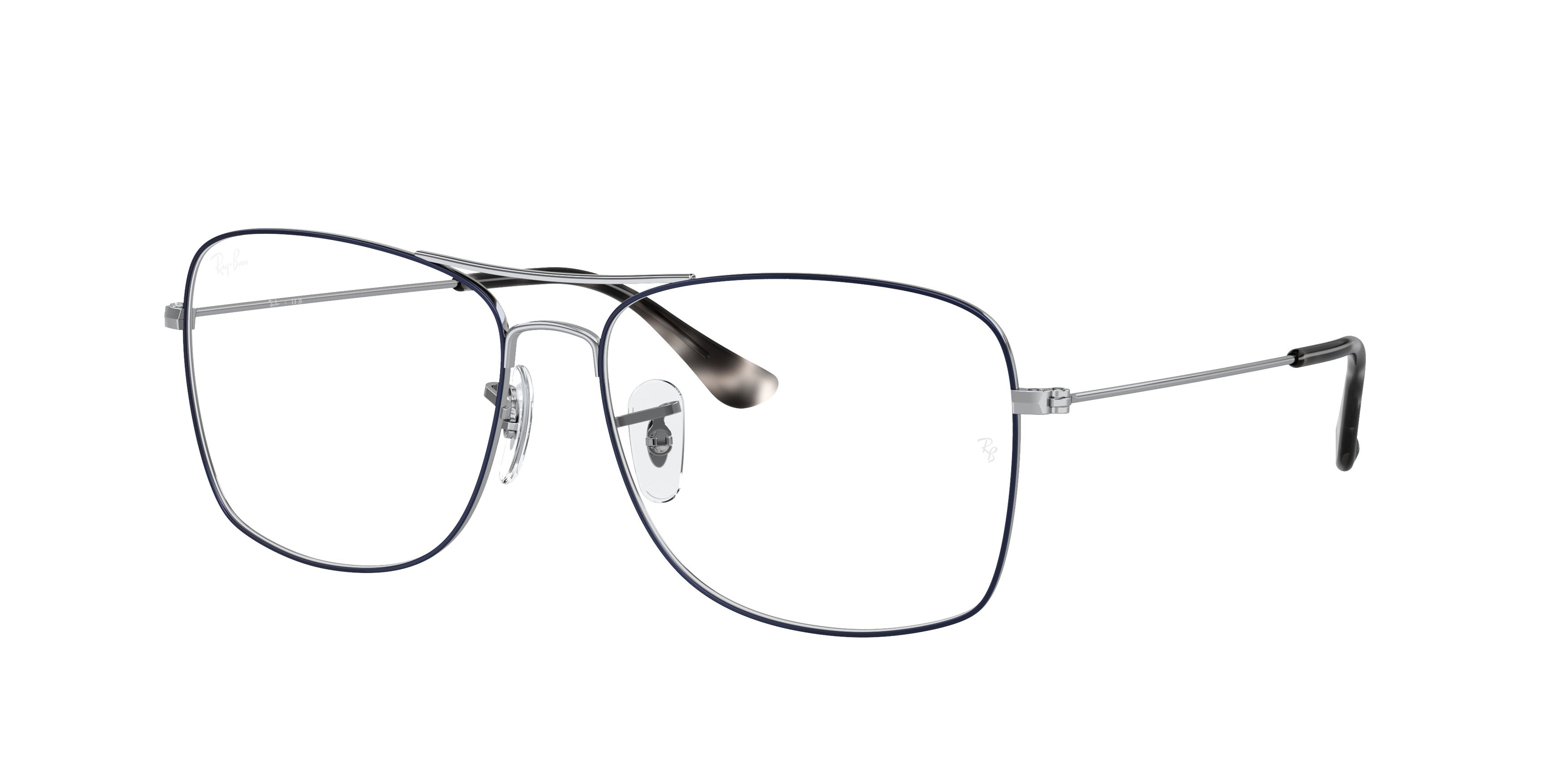 Ray-Ban Optical RX6498 Square Eyeglasses  2970-Blue On Silver 57-145-15 - Color Map Blue
