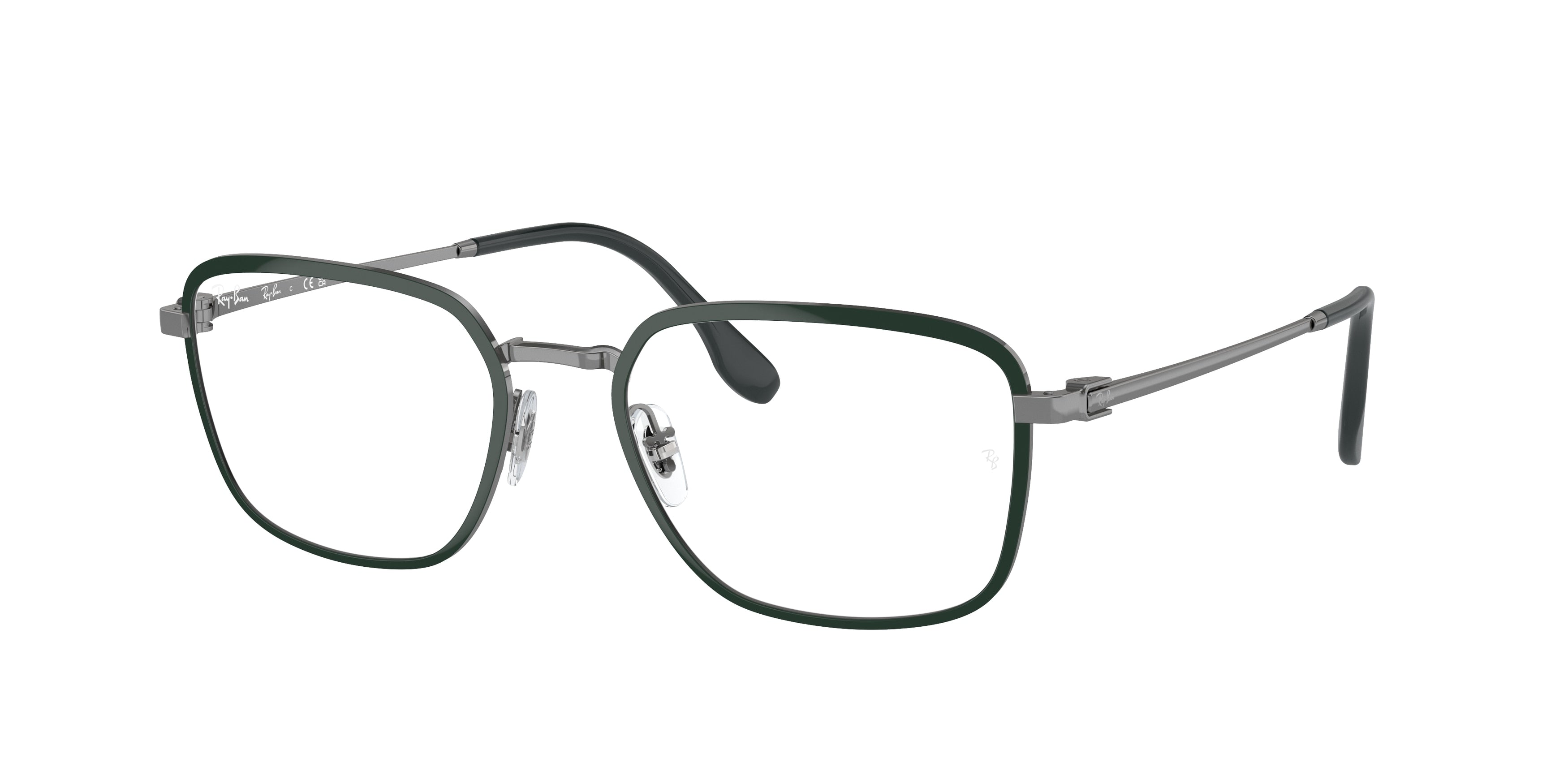 Ray-Ban Optical RX6511 Pillow Eyeglasses  3165-Green On Gunmetal 55-145-19 - Color Map Green