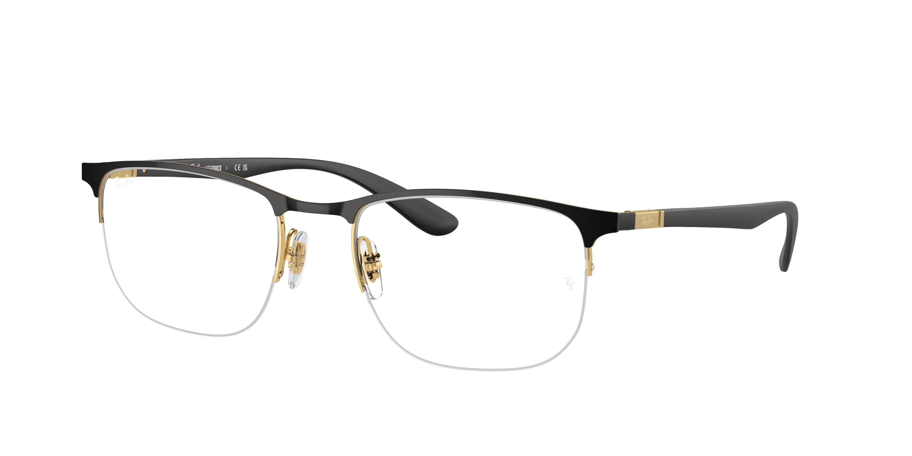 Ray-Ban Optical RX6513 Irregular Eyeglasses  2890-Black On Gold 55-145-20 - Color Map Black