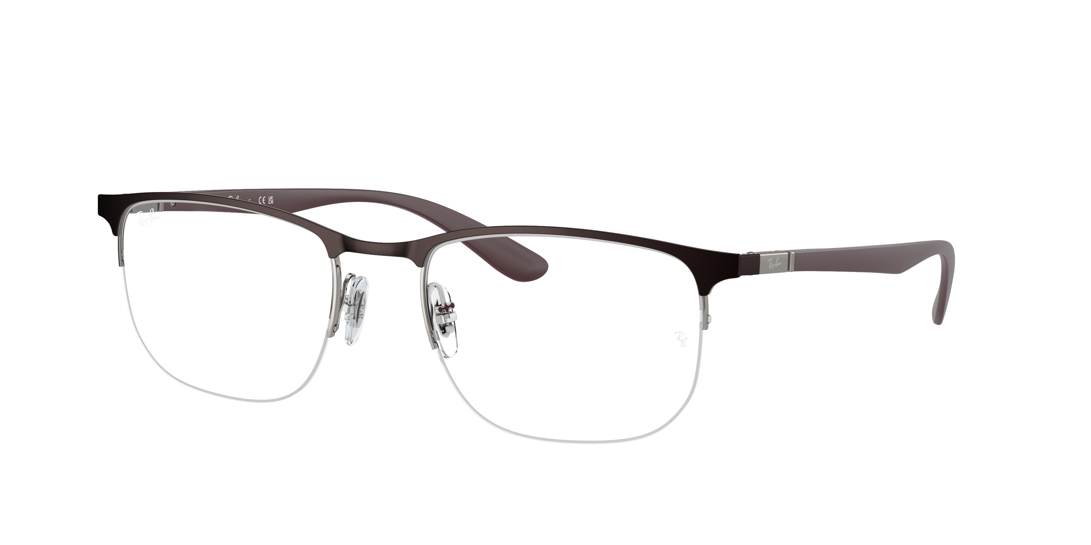 Ray-Ban Optical RX6513 Irregular Eyeglasses  3162-Brown On Gunmetal 55-145-20 - Color Map Brown