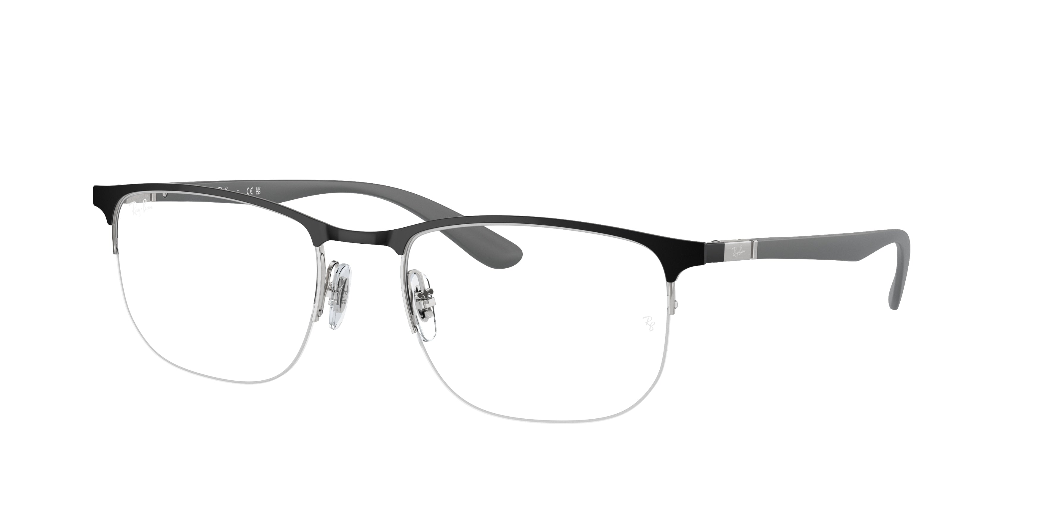 Ray-Ban Optical RX6513 Irregular Eyeglasses  3163-Black On Silver 55-145-20 - Color Map Black